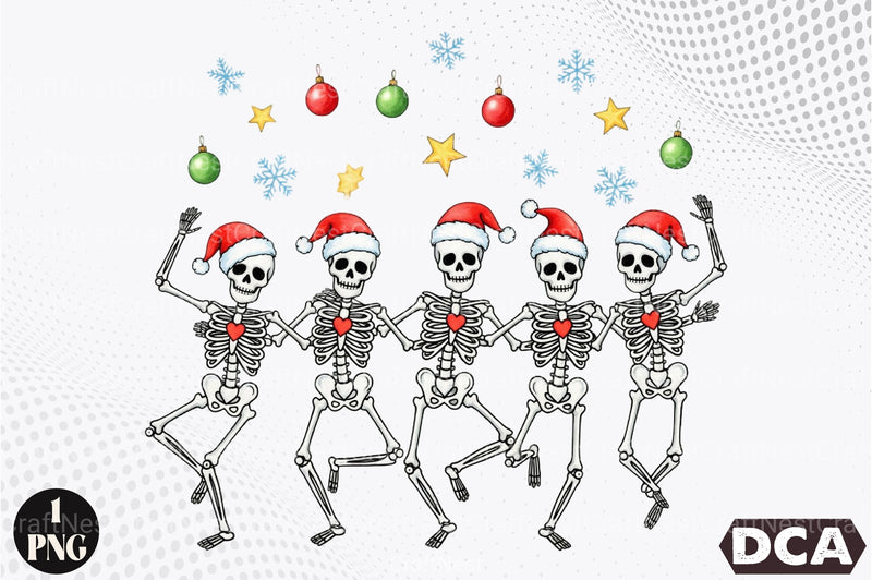 Merry Christmas Dancing Skeletons Clipart Bundle - CraftNest - Digital Crafting and Art