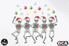 Merry Christmas Dancing Skeletons Clipart Bundle
