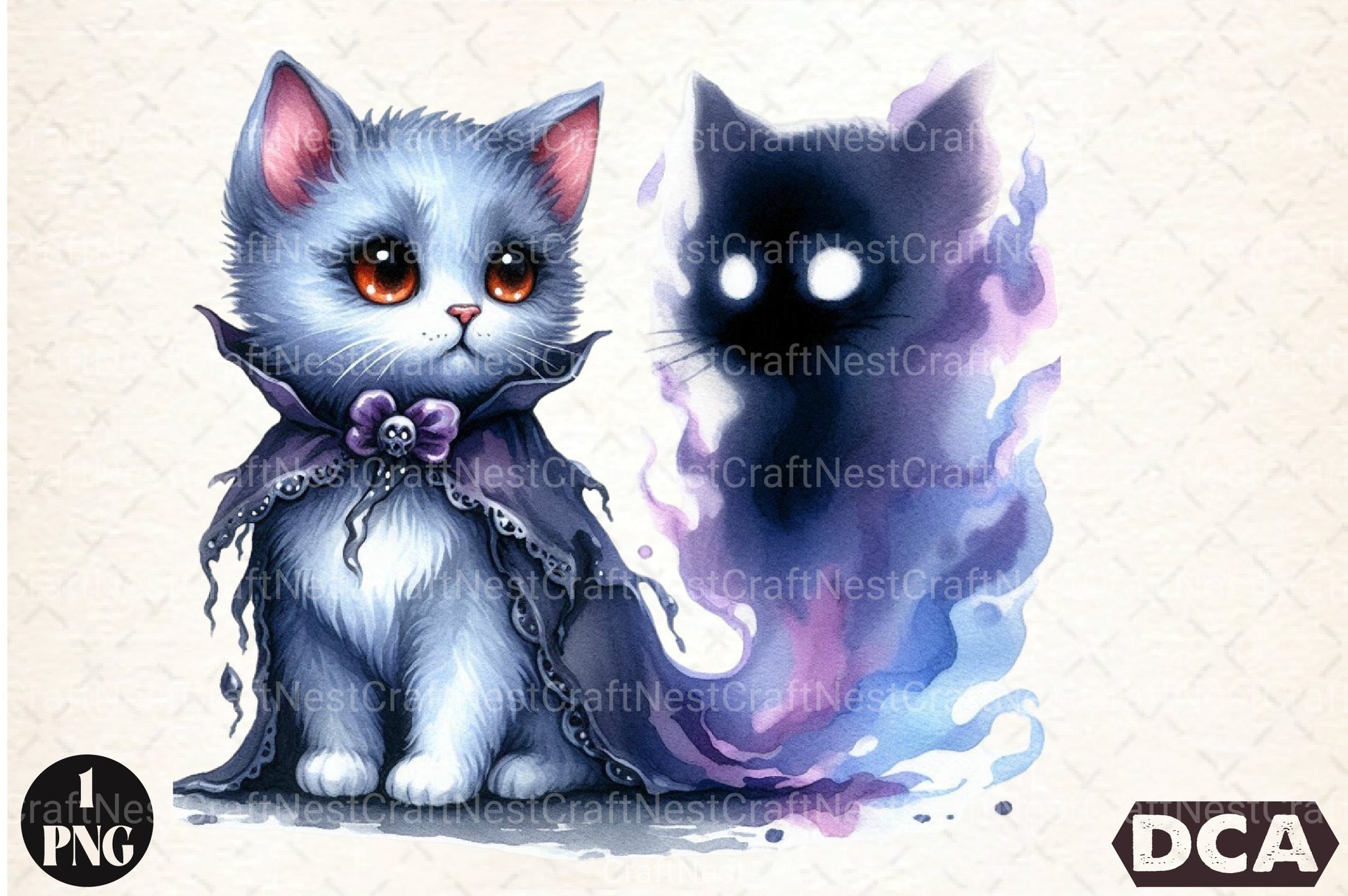 Halloween Cat & Smoky Ghost Clipart Bundle - CraftNest - Digital Crafting and Art