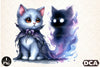 Halloween Cat & Smoky Ghost Clipart Bundle