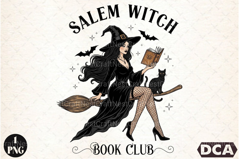 Vintage Salem Witch Book Club Halloween Clipart Bundle - CraftNest - Digital Crafting and Art