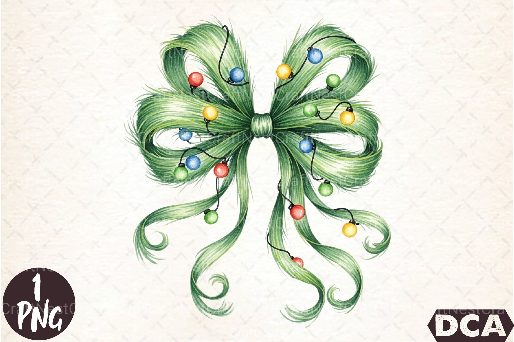 Festive Green Grinch Bow Christmas Clipart Bundle - CraftNest - Digital Crafting and Art