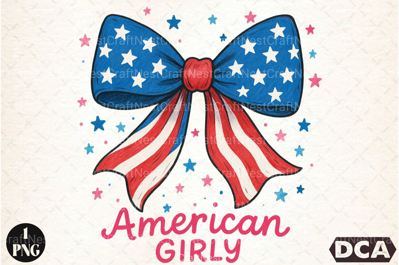 4th of July Hand-Drawn Coquette Bow Clipart Bundle - CraftNest - Digital Crafting and Art