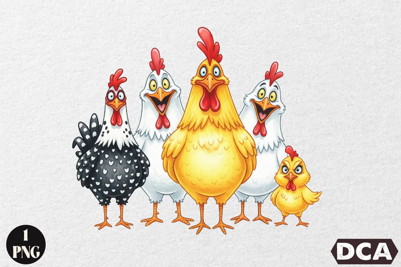 Funny Chickens Clipart Bundle - CraftNest - Digital Crafting and Art