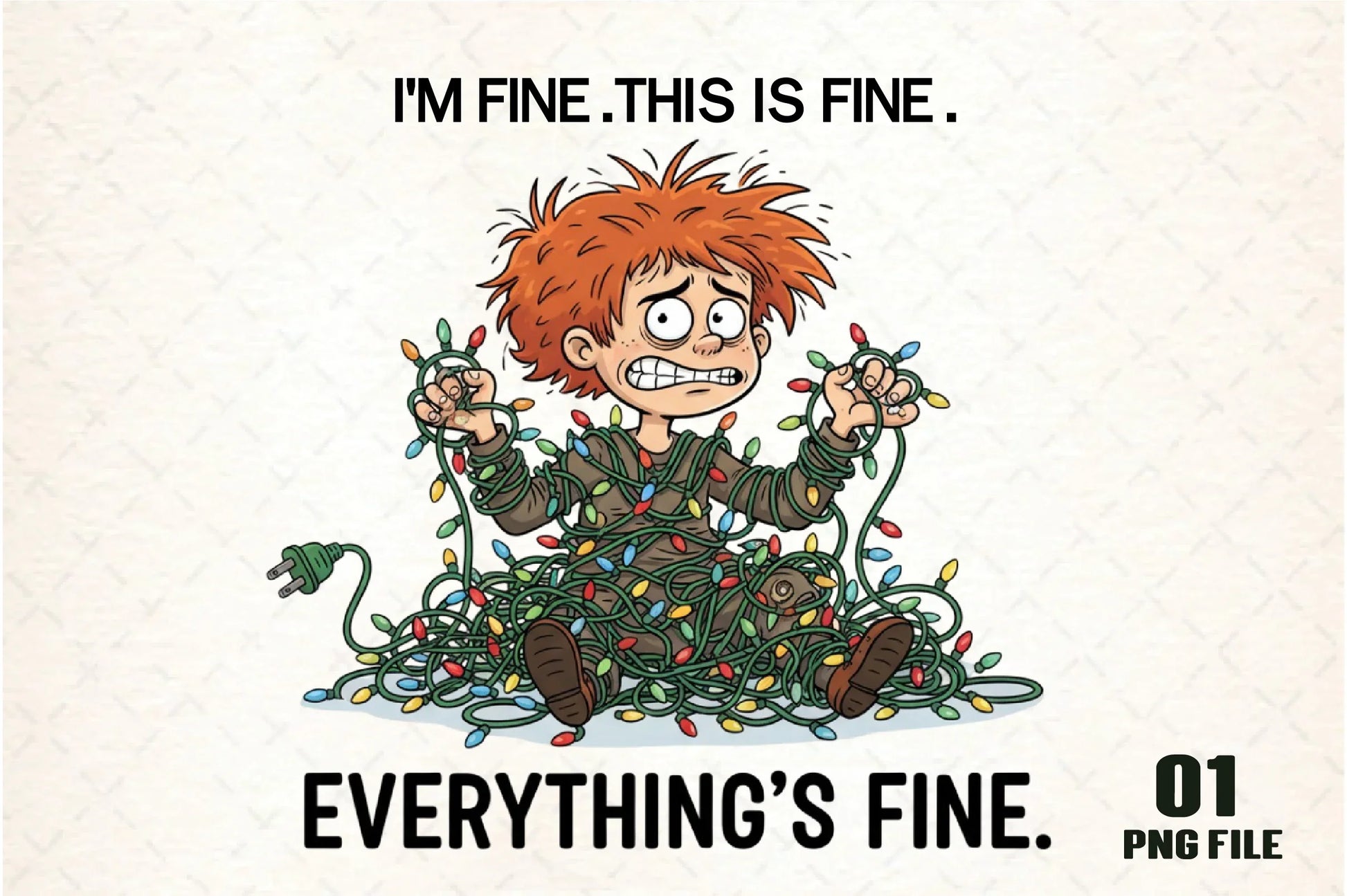 Christmas Anxiety 'I'm Fine' Light Clipart Bundle - CraftNest - Digital Crafting and Art
