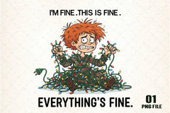 Christmas Anxiety 'I'm Fine' Light Clipart Bundle - CraftNest - Digital Crafting and Art