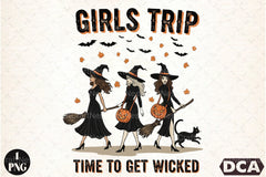 Halloween Witch Girls Trip Autumn Clipart Bundle - CraftNest - Digital Crafting and Art