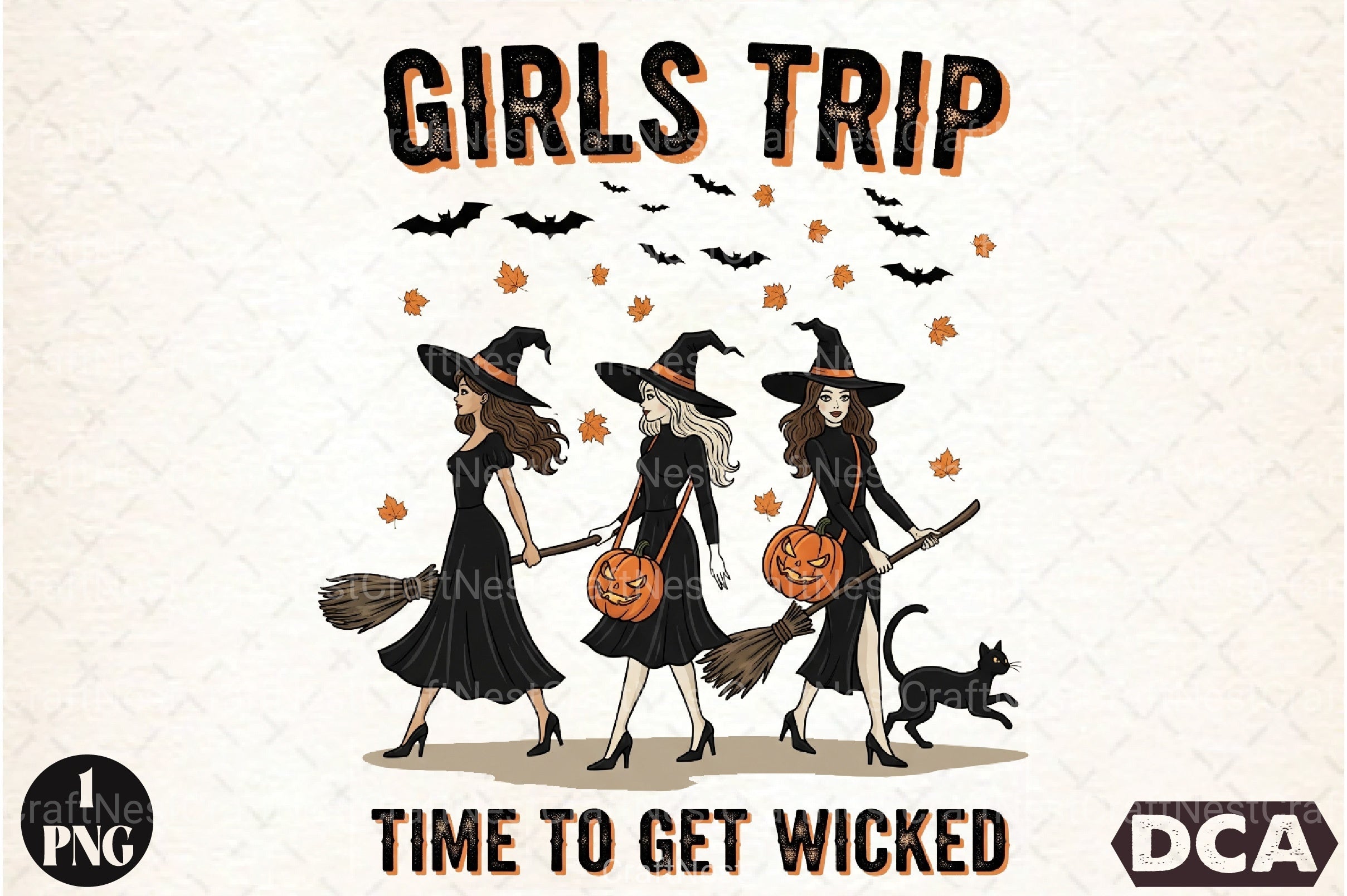 Halloween Witch Girls Trip Autumn Clipart Bundle - CraftNest - Digital Crafting and Art