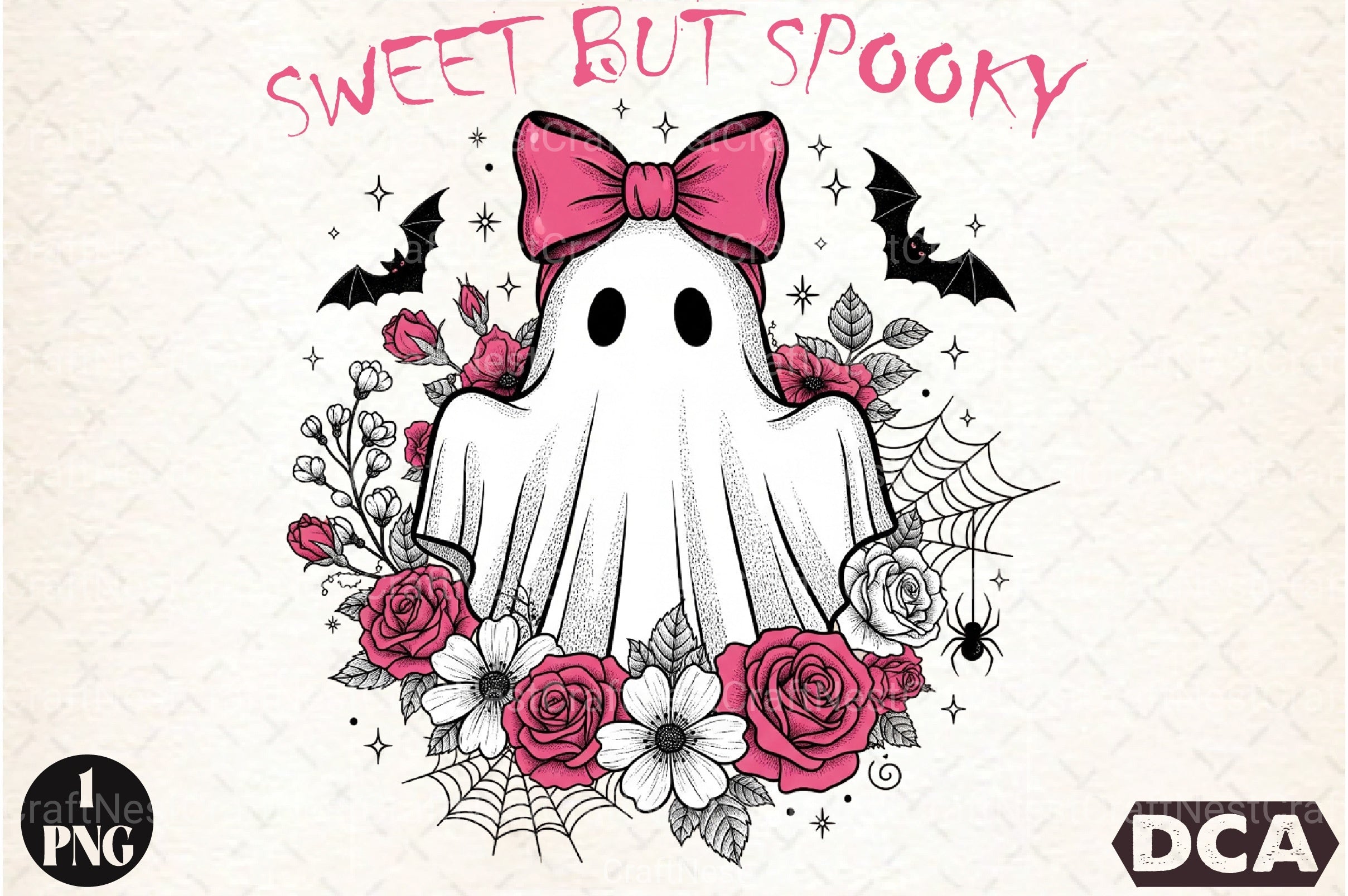 Vintage Ghost Boho Flowers Halloween Clipart Bundle - CraftNest - Digital Crafting and Art