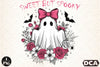 Vintage Ghost Boho Flowers Halloween Clipart Bundle