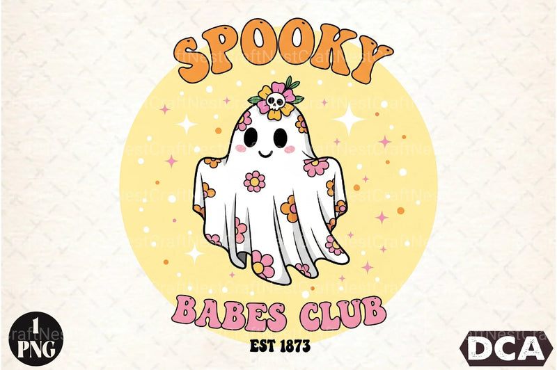 Retro Halloween Ghost Sublimation Clipart Bundle - CraftNest - Digital Crafting and Art