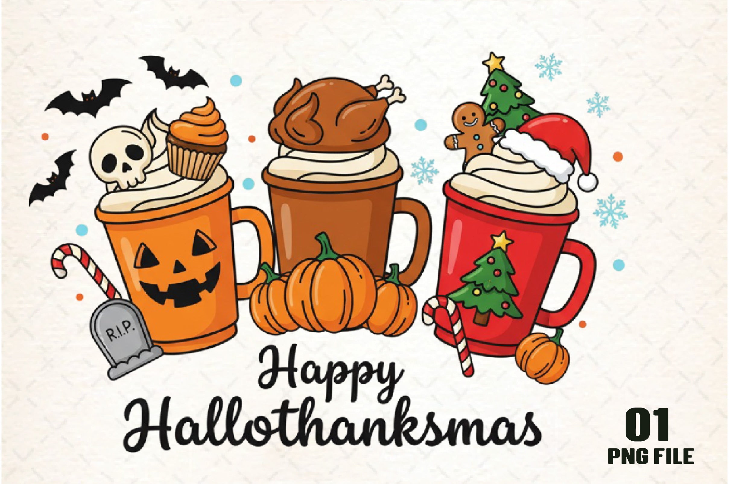 Happy Hallothanksmas Clipart Bundle