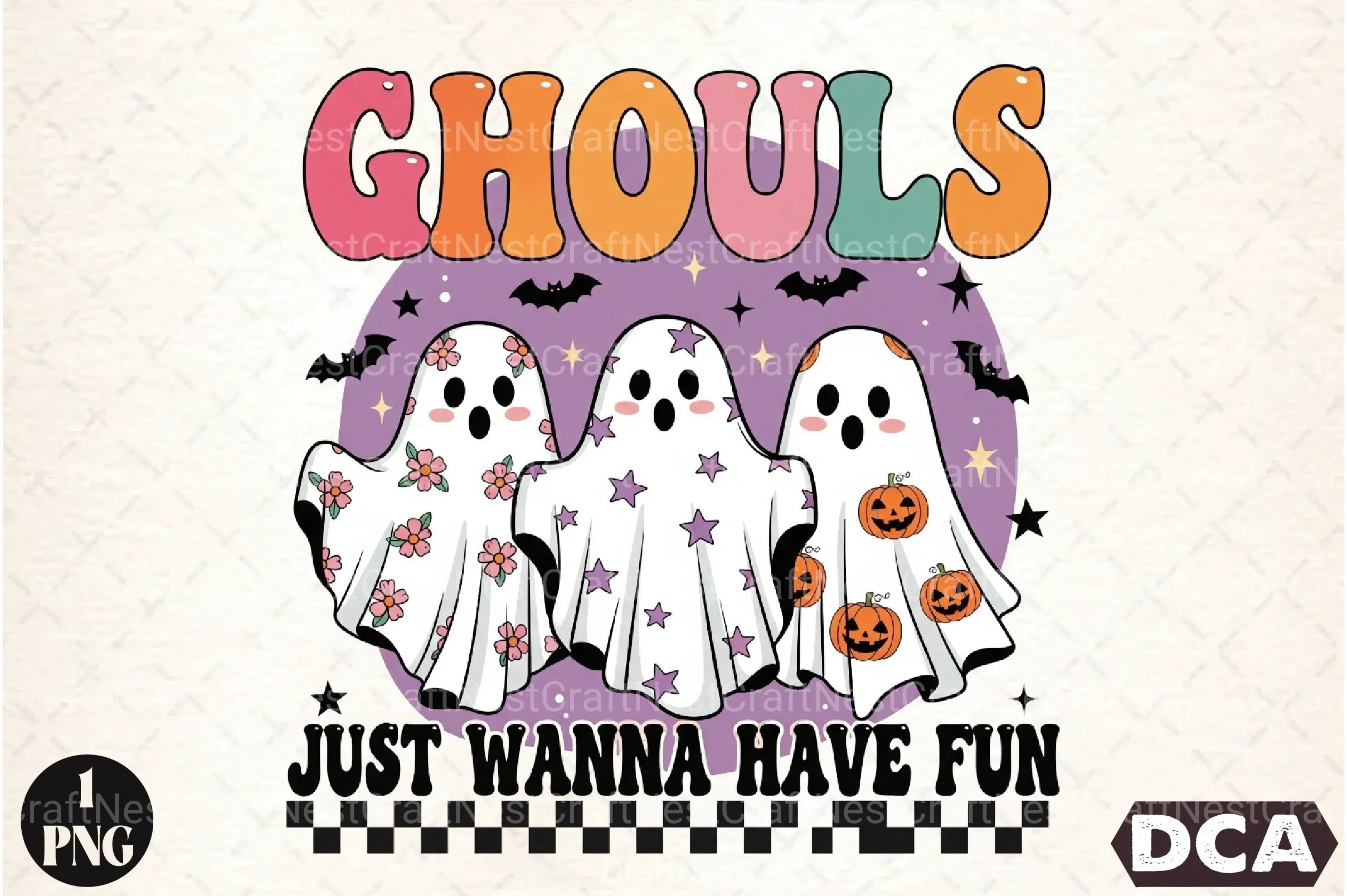 Retro Halloween Ghouls Clipart Bundle - CraftNest - Digital Crafting and Art
