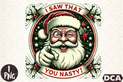 Vintage Christmas Santa "I Saw That" Clipart Bundle - CraftNest - Digital Crafting and Art