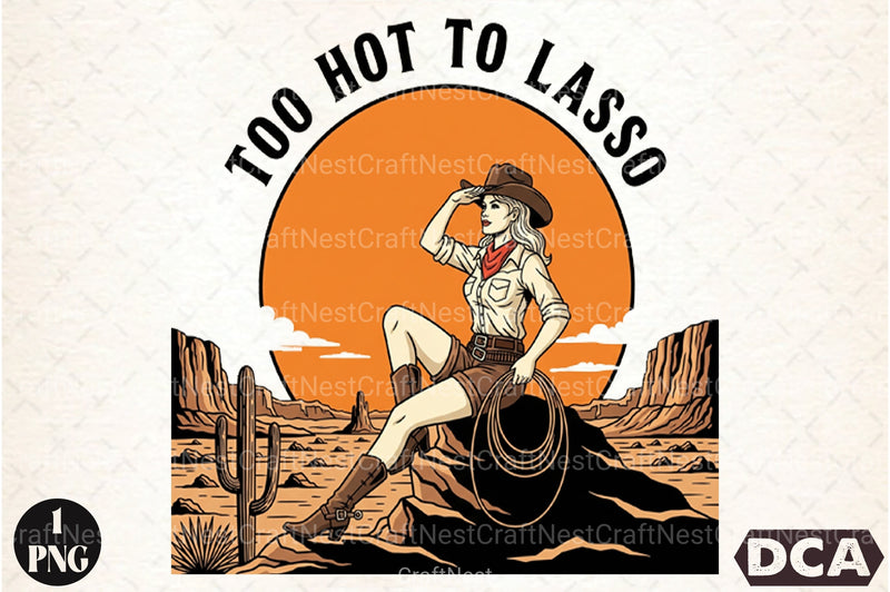 Retro Cowgirl Clipart Bundle: Too Hot to Lasso - CraftNest - Digital Crafting and Art