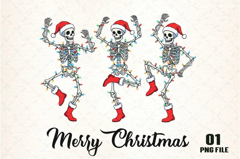 Merry Christmas Dancing Skeletons Clipart Bundle - CraftNest - Digital Crafting and Art