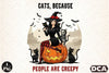 Sarcastic Halloween Cat Witch Creepy Clipart Bundle