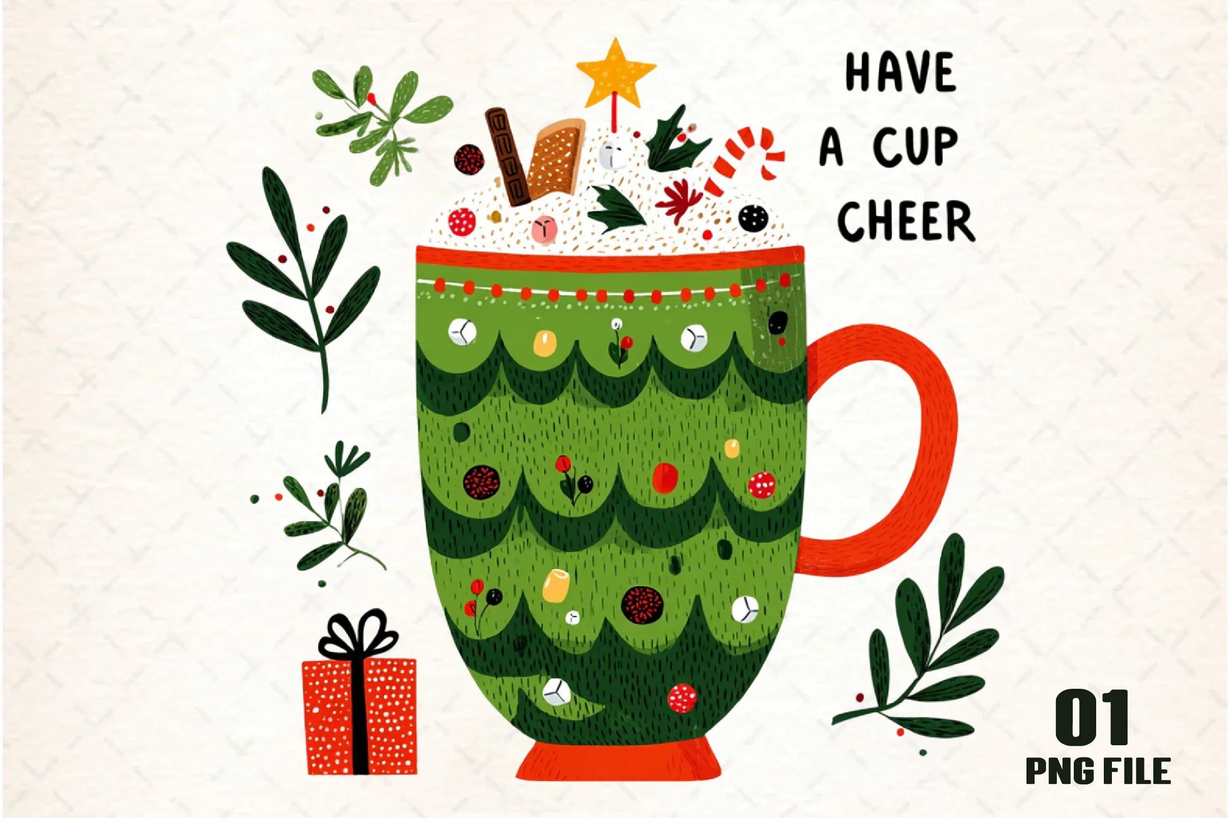 Festive Christmas Clipart Bundle: Have A Cup Of Cheer - CraftNest - Digital Crafting and Art