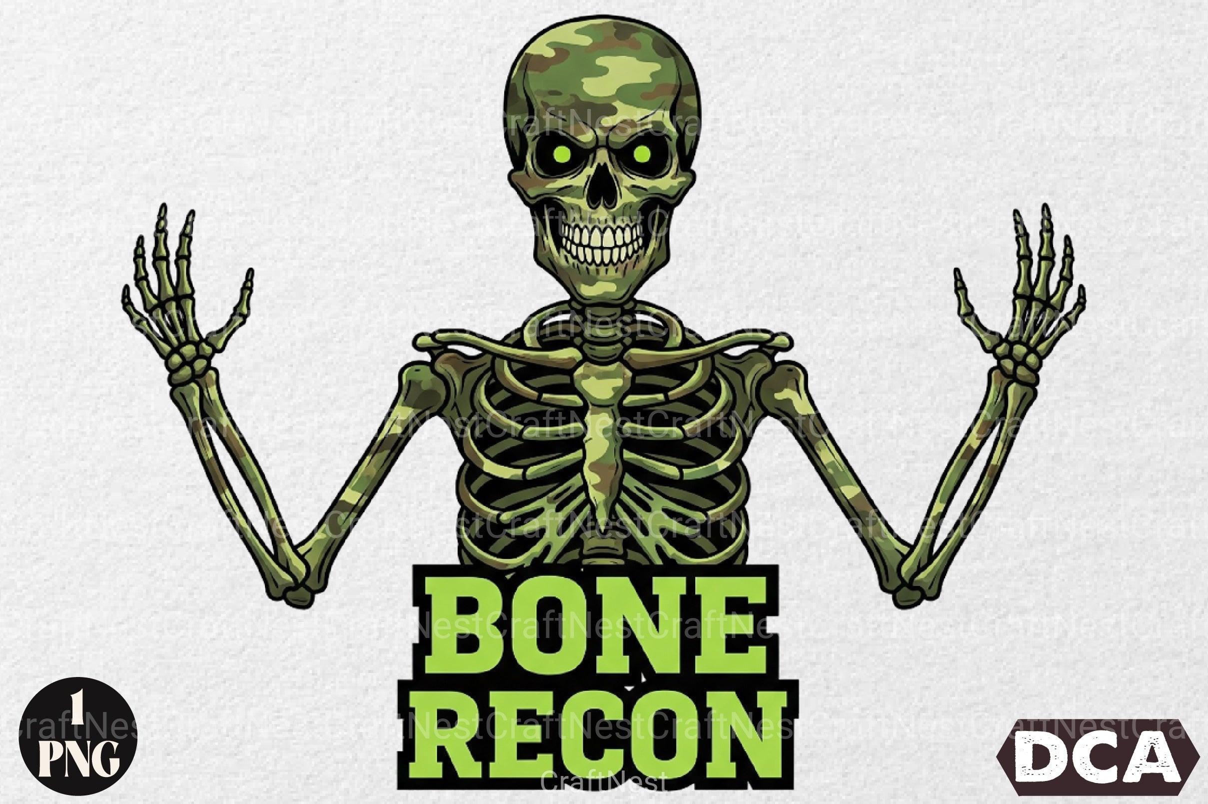 Camo Skeleton Halloween Clipart Bundle - CraftNest - Digital Crafting and Art