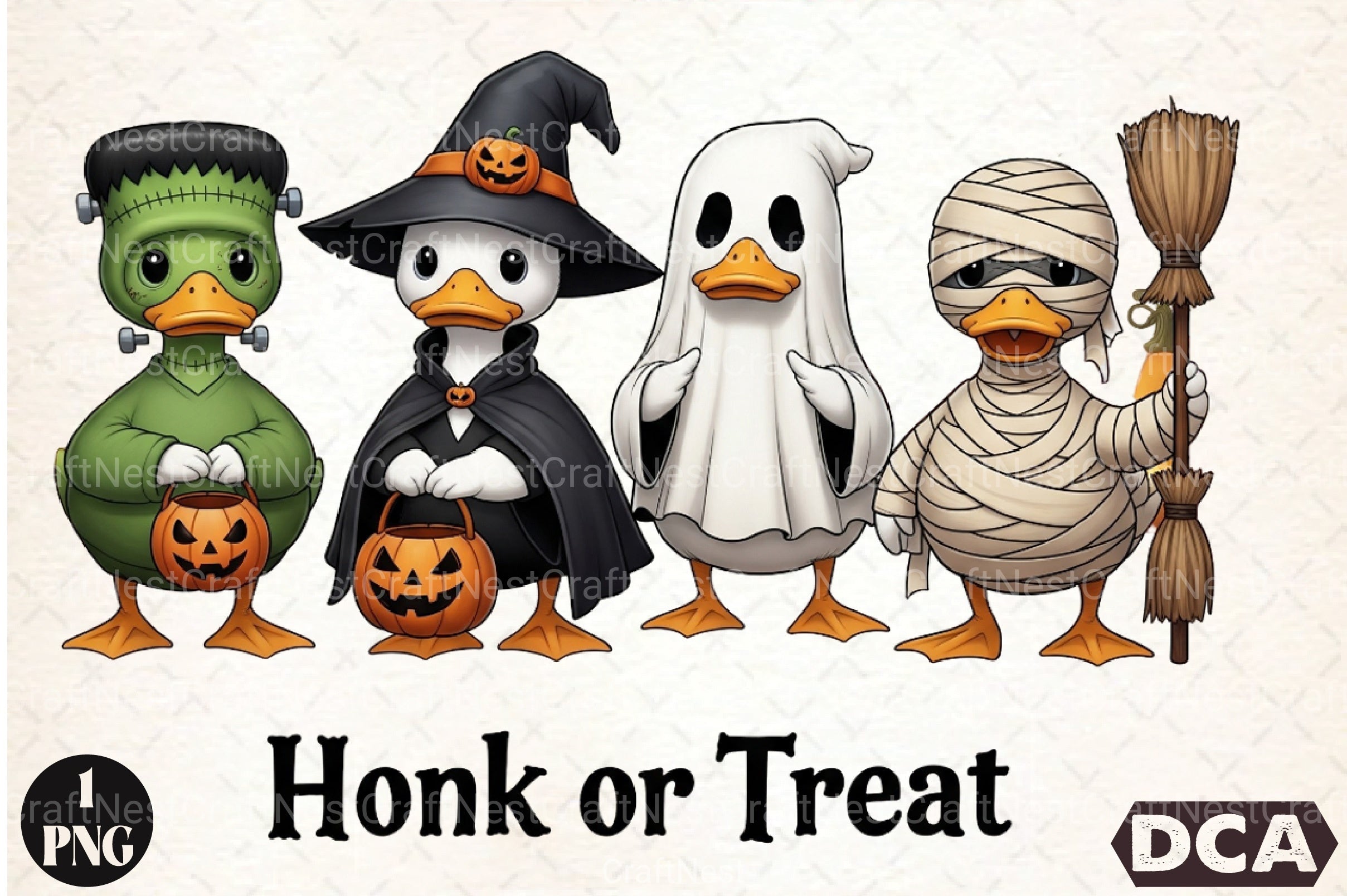 Halloween Goose Trick or Treat Clipart Bundle - CraftNest - Digital Crafting and Art