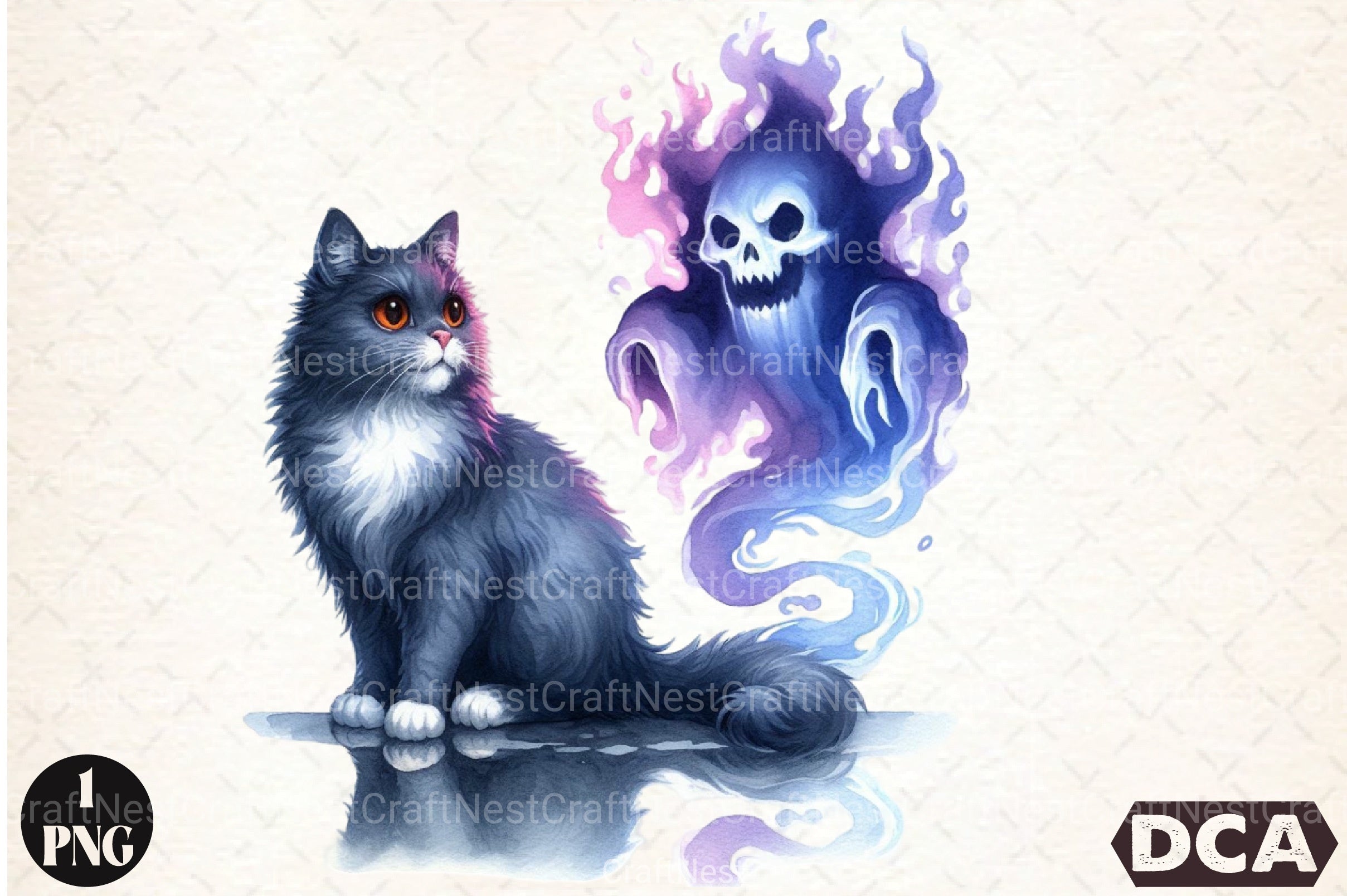 Halloween Cat & Smoky Ghost Clipart Bundle 3 - CraftNest - Digital Crafting and Art