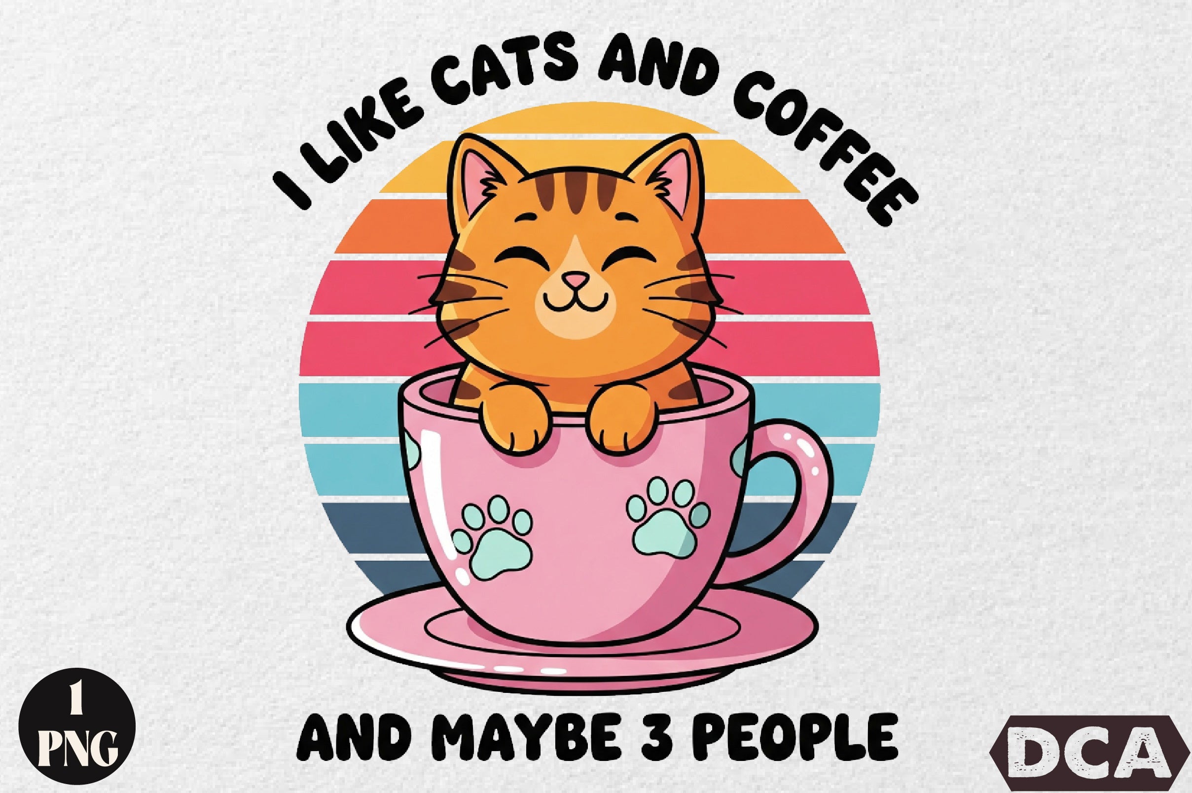 Funny Cats and Coffee Clipart Bundle