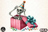 Funny Skeleton Peeking Clipart Bundle 8