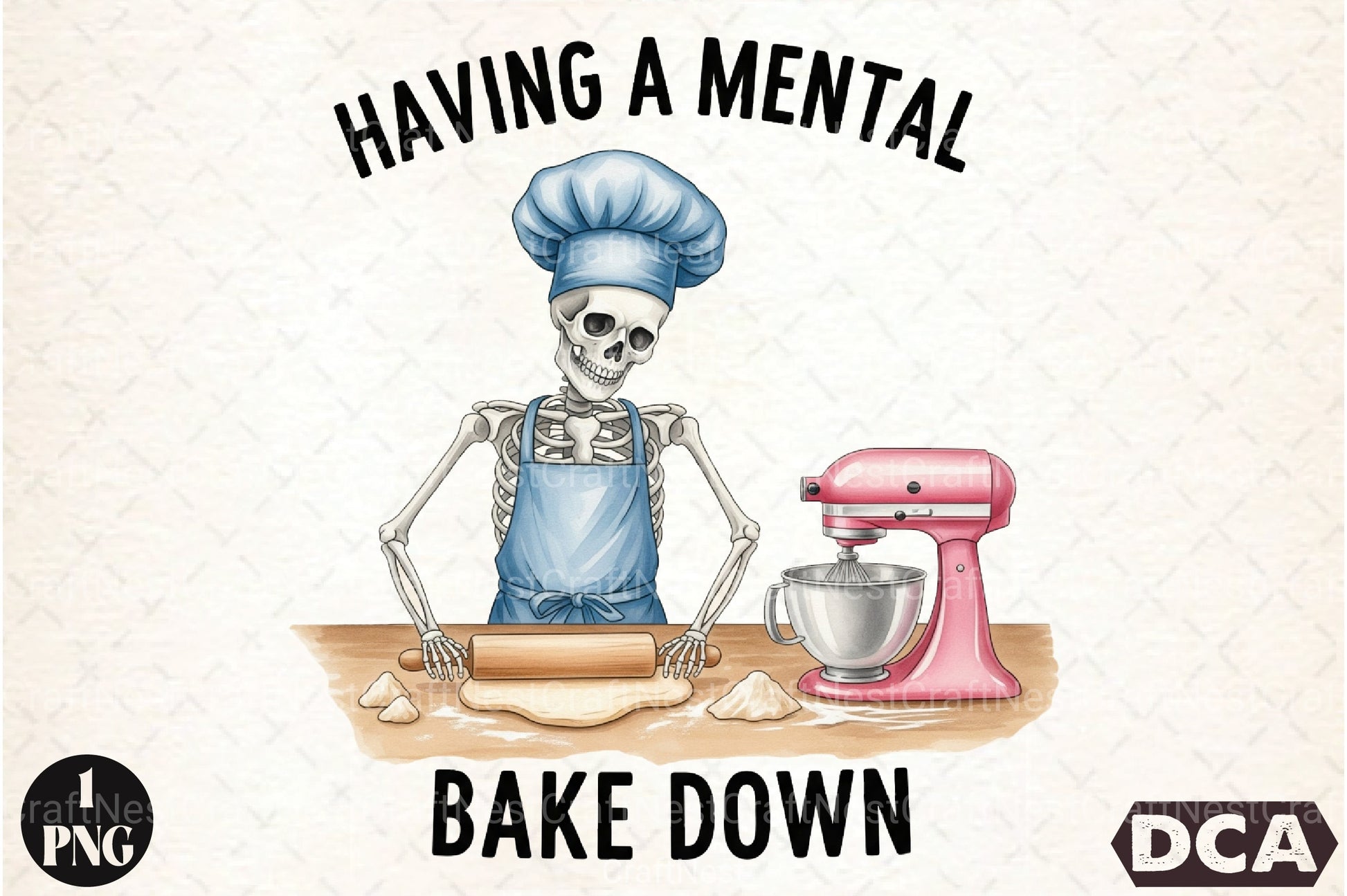 Skeleton Baking: Funny Bakery Clipart Bundle - CraftNest - Digital Crafting and Art