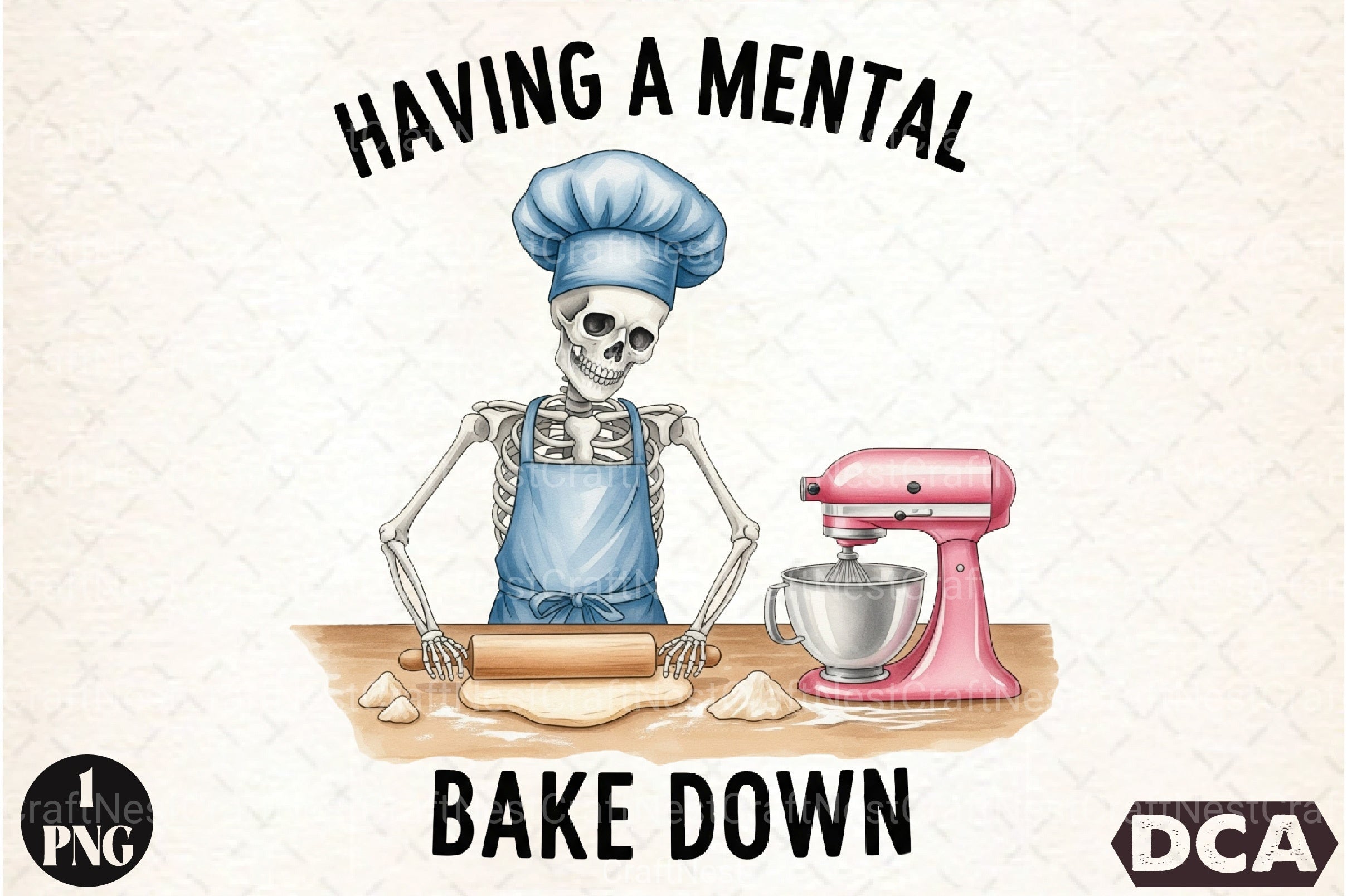 Skeleton Baking: Funny Bakery Clipart Bundle - CraftNest - Digital Crafting and Art