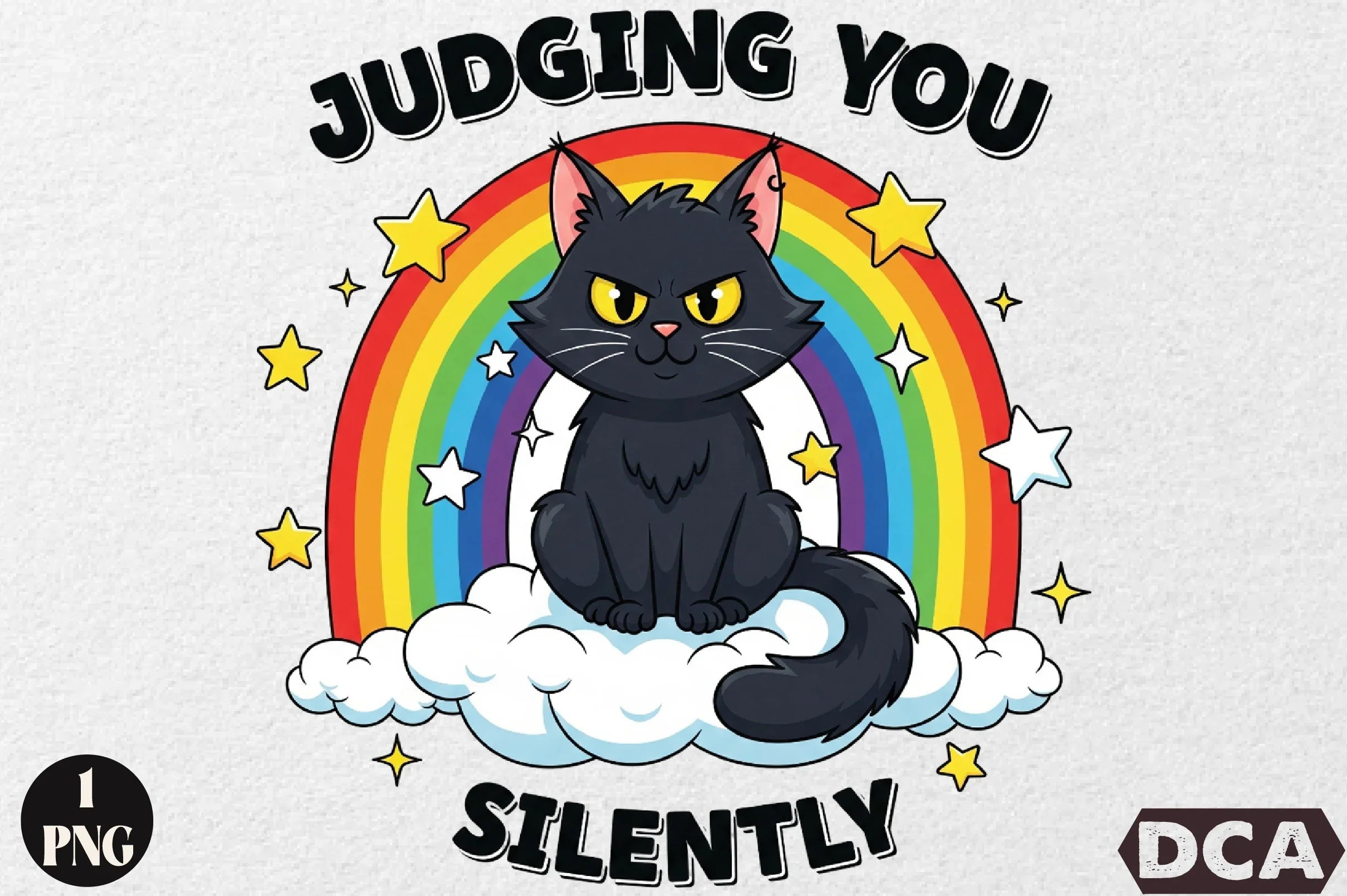 Judging You Silently: Funny Cat Clipart Bundle - CraftNest - Digital Crafting and Art