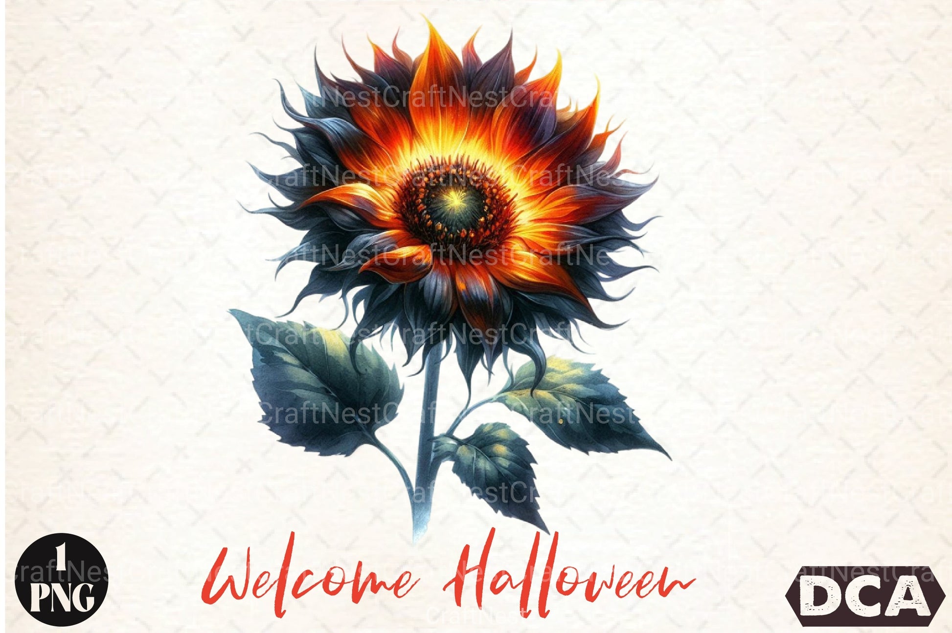 Welcome Halloween Sunflower Clipart Bundle - CraftNest - Digital Crafting and Art