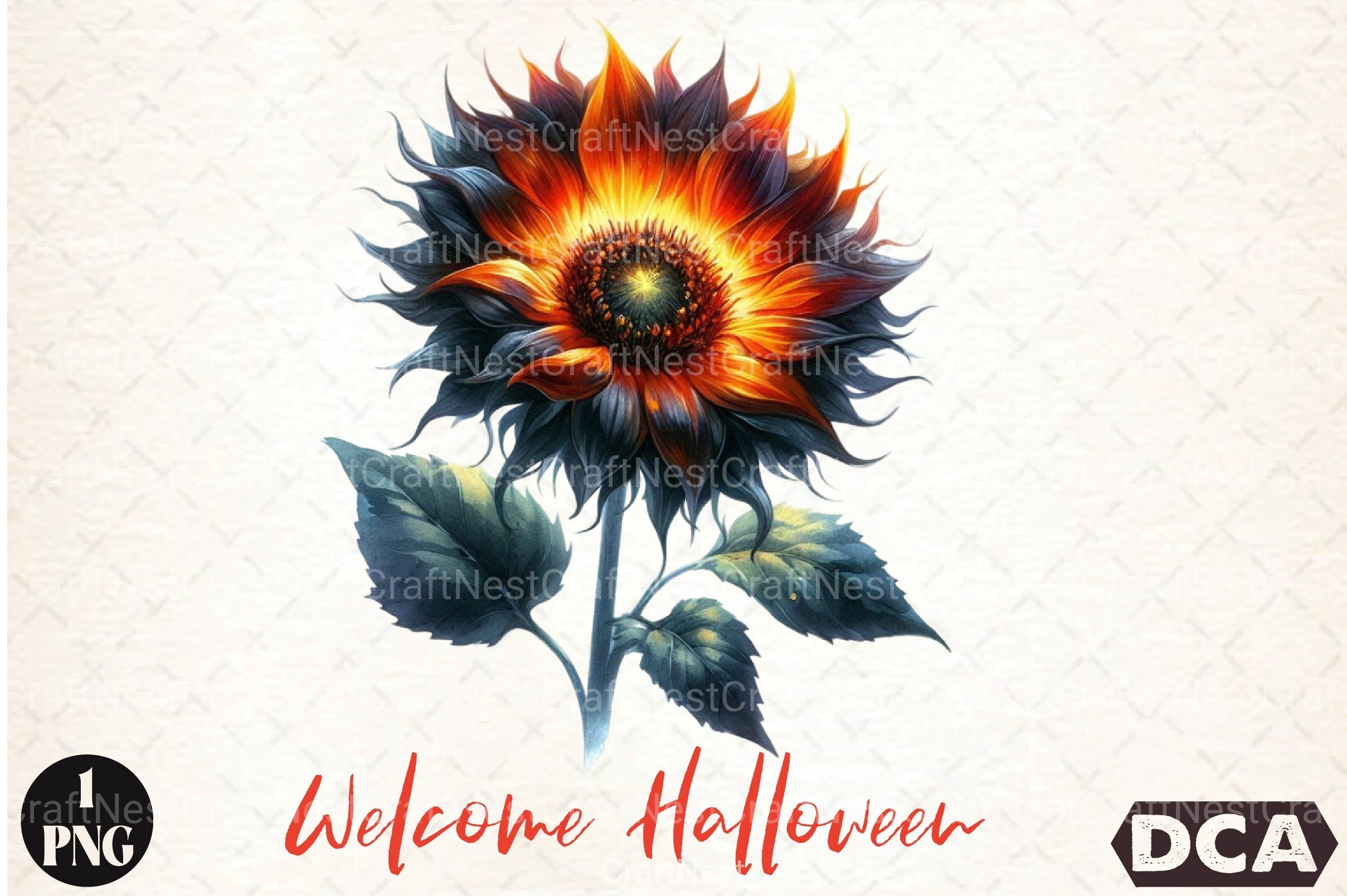 Welcome Halloween Sunflower Clipart Bundle - CraftNest - Digital Crafting and Art