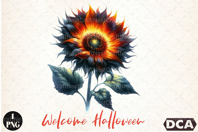 Welcome Halloween Sunflower Clipart Bundle - CraftNest - Digital Crafting and Art
