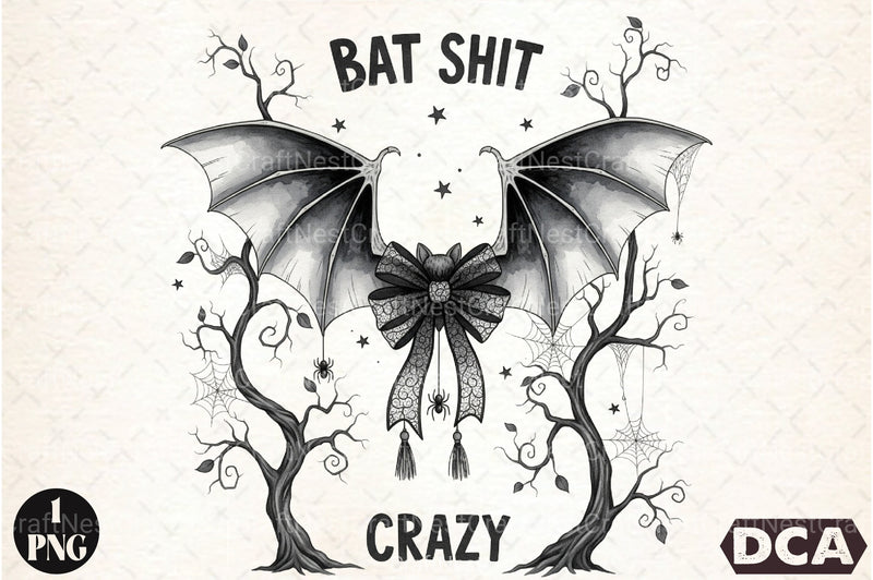 Bat Bow Crazy: Funny Halloween Clipart Bundle - CraftNest - Digital Crafting and Art
