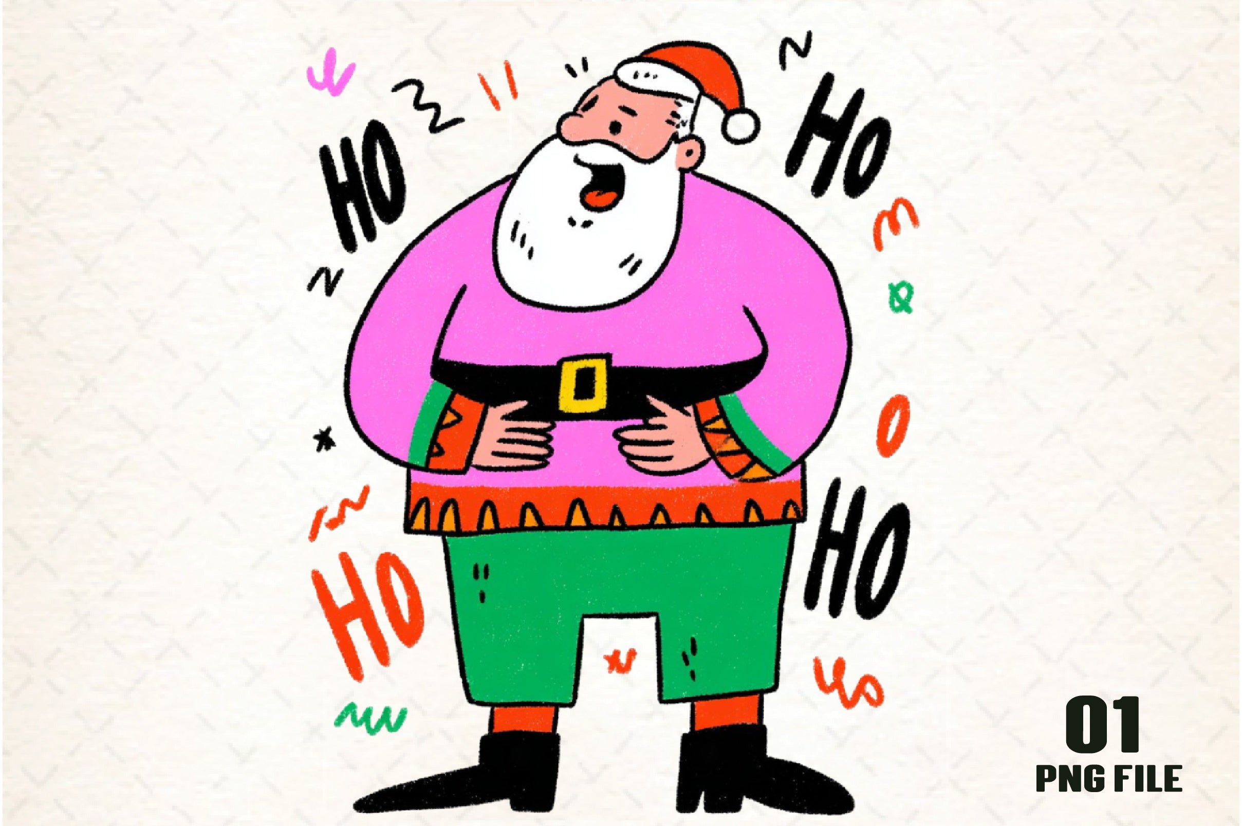 Retro Funny Christmas Santa Clipart Bundle