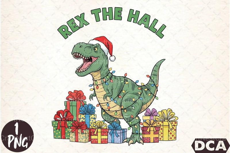 Rex The Halls: Dinosaur Christmas Clipart Bundle - CraftNest - Digital Crafting and Art