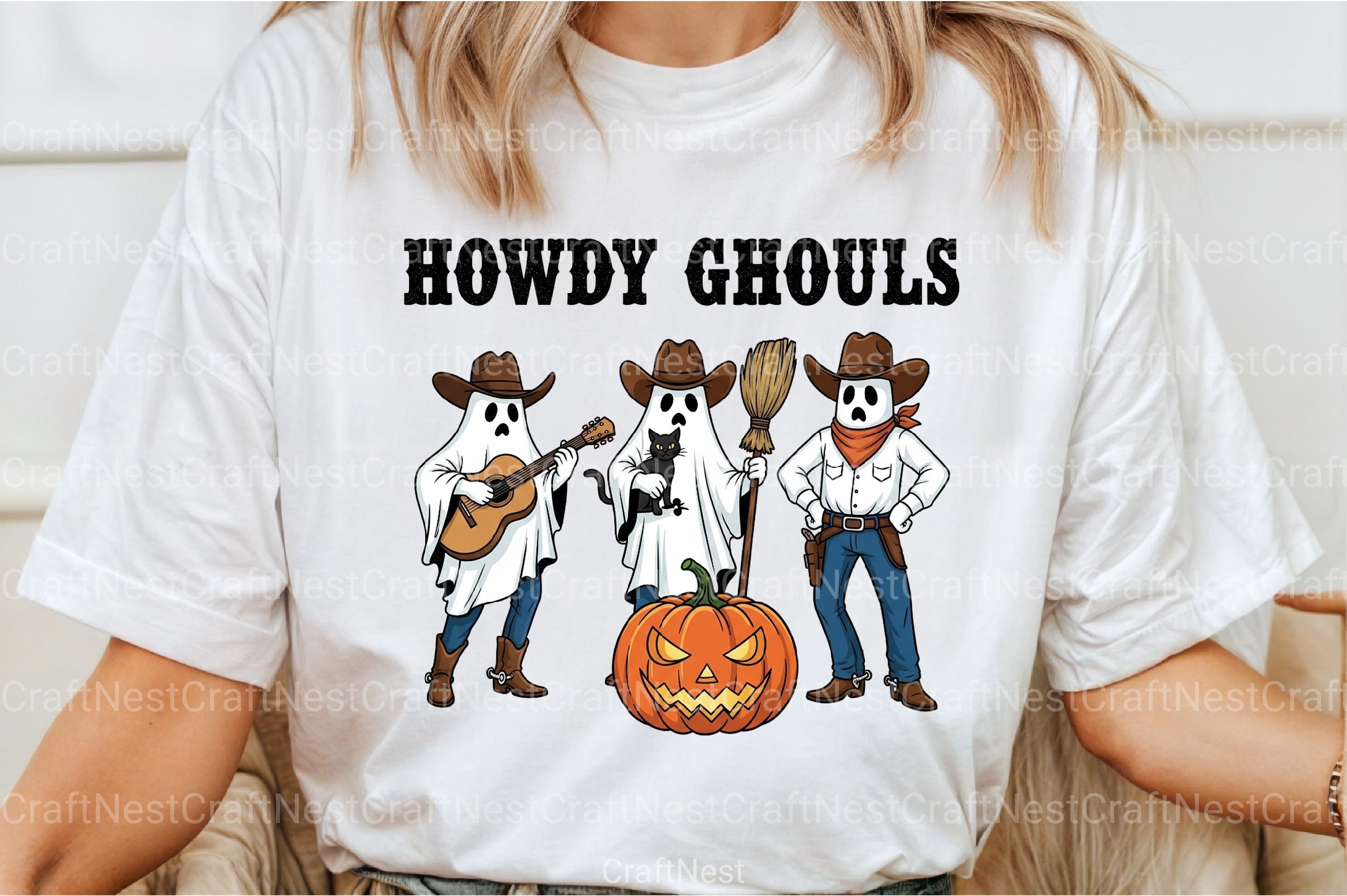 Howdy Ghouls: Ghost Halloween Clipart Bundle - CraftNest - Digital Crafting and Art