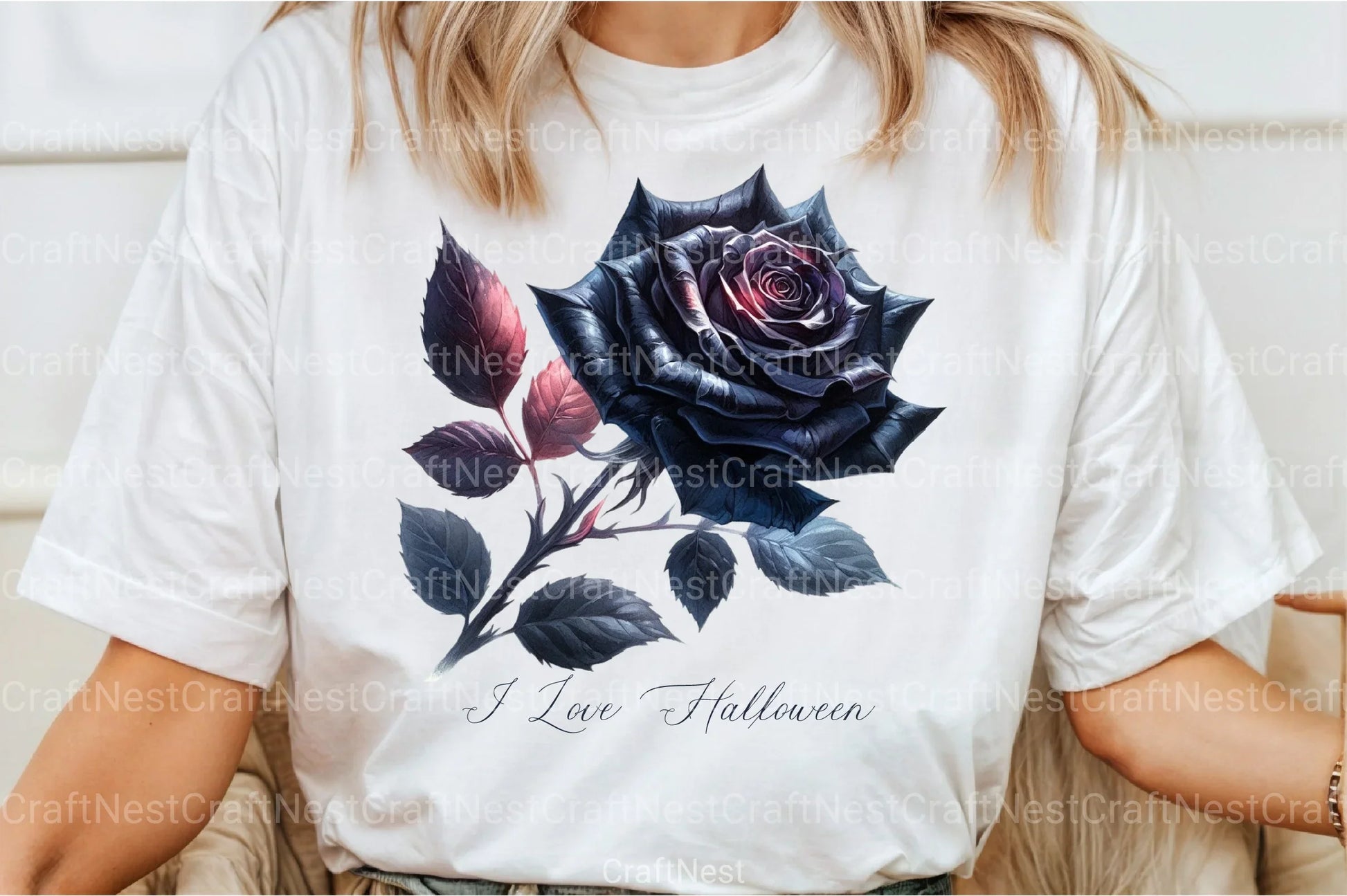 I Love Halloween Roses Clipart Bundle - CraftNest - Digital Crafting and Art