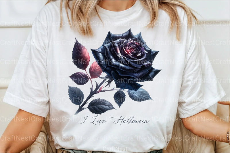 I Love Halloween Roses Clipart Bundle - CraftNest - Digital Crafting and Art