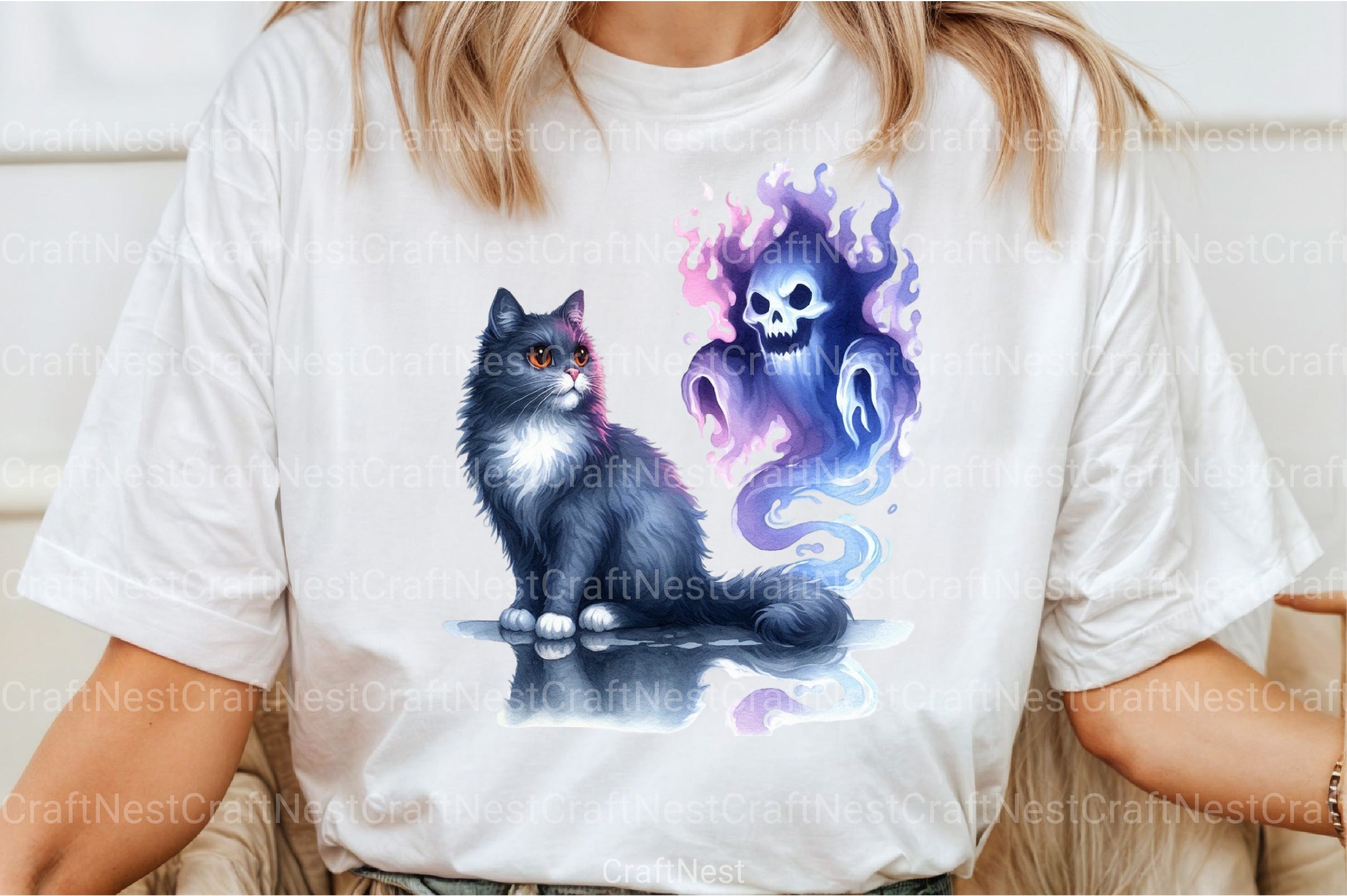 Halloween Cat & Smoky Ghost Clipart Bundle 3 - CraftNest - Digital Crafting and Art