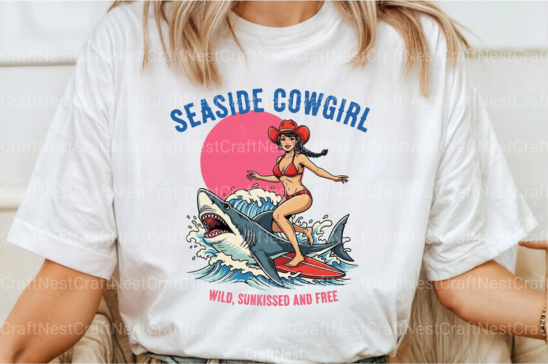 Seaside Cowgirl Retro Summer Clipart Bundle - CraftNest - Digital Crafting and Art