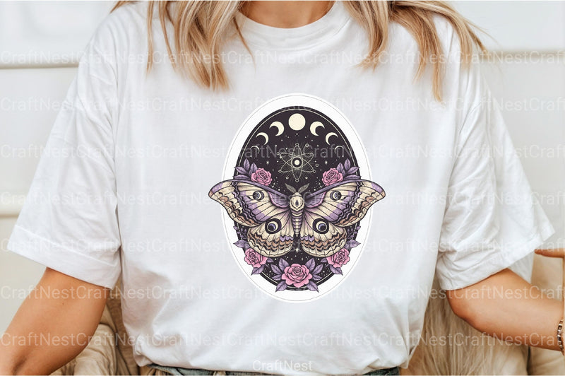 Celestial Lunar Moth Halloween Clipart Bundle - CraftNest - Digital Crafting and Art