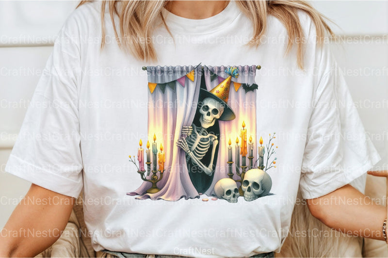 Funny Skeleton Peeking Clipart Bundle - CraftNest - Digital Crafting and Art