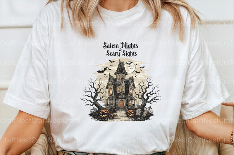 Halloween Horror House Salem Night Clipart Bundle - CraftNest - Digital Crafting and Art