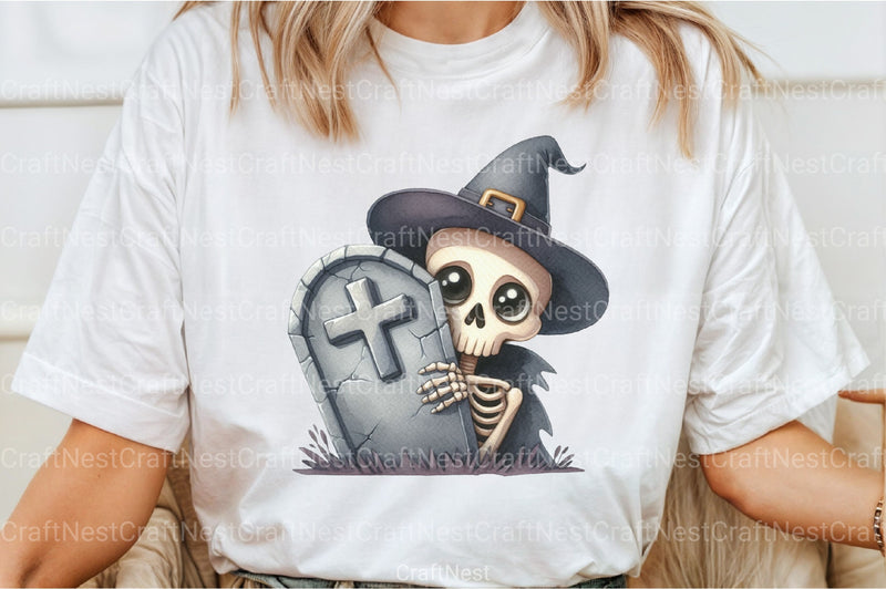 Funny Skeleton Peeking Clipart Bundle 13 - CraftNest - Digital Crafting and Art