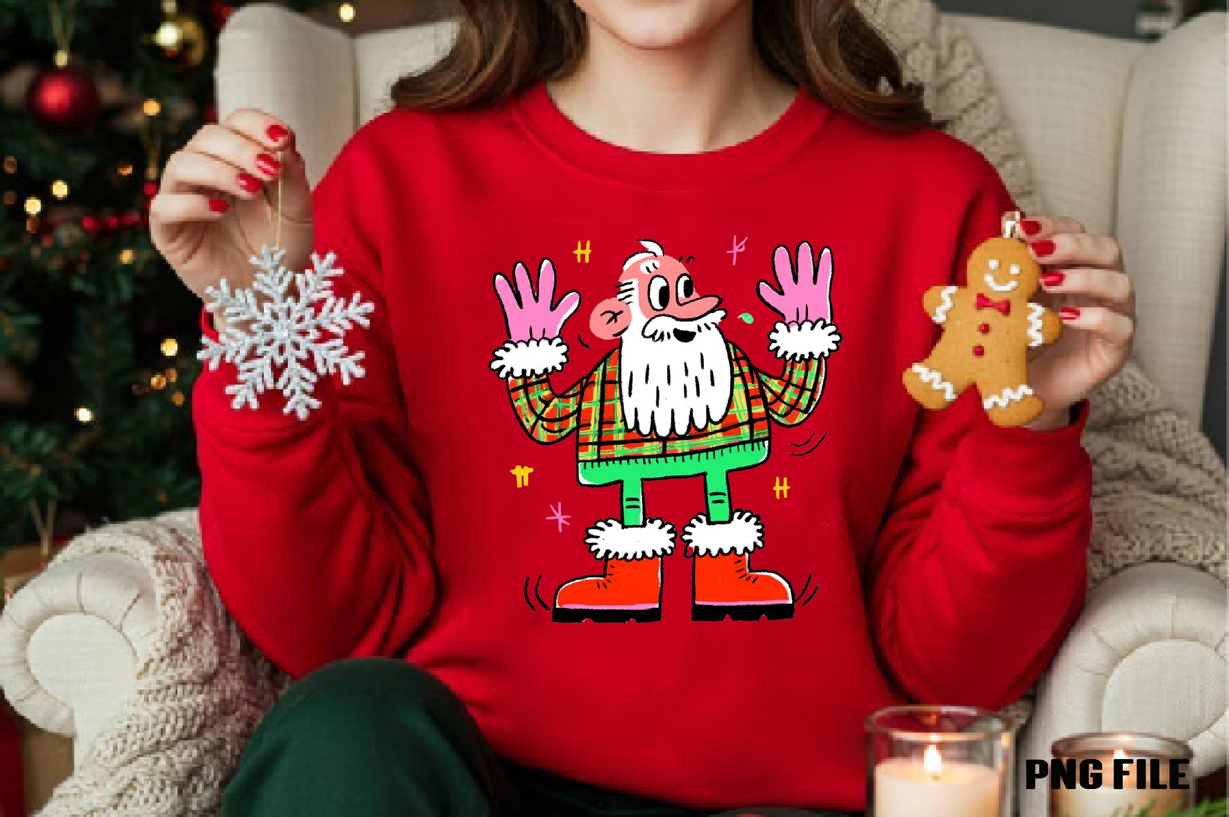 Retro Funny Christmas Santa Clipart Bundle