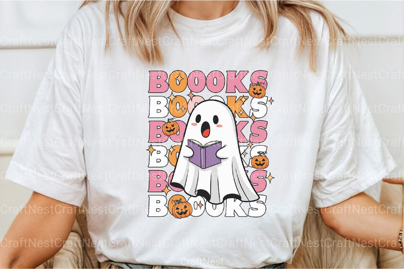Boo Ghost Reading Book Clipart Bundle - CraftNest - Digital Crafting and Art