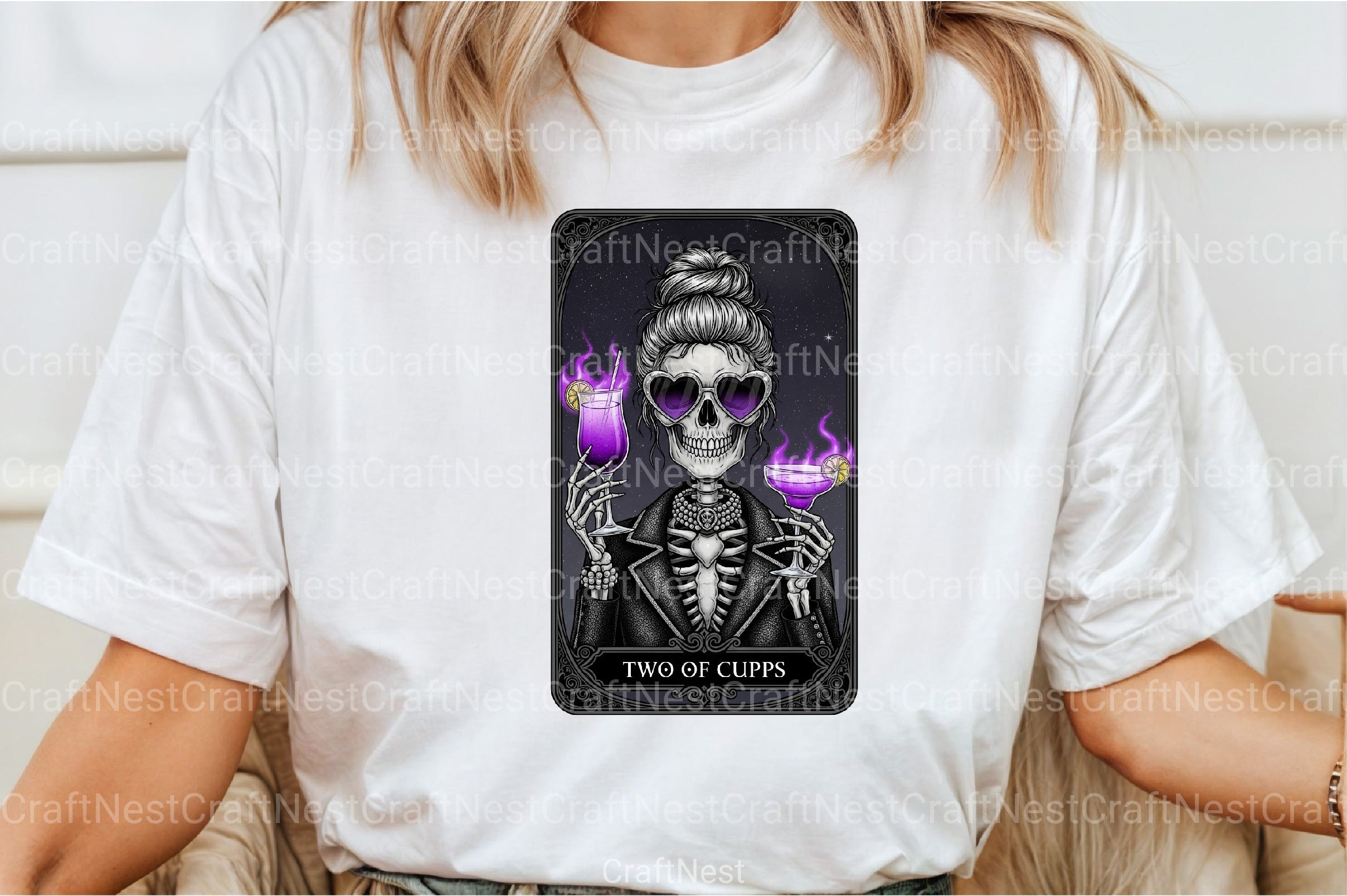 Two of Cups Halloween Tarot Card Clipart Bundle - CraftNest - Digital Crafting and Art