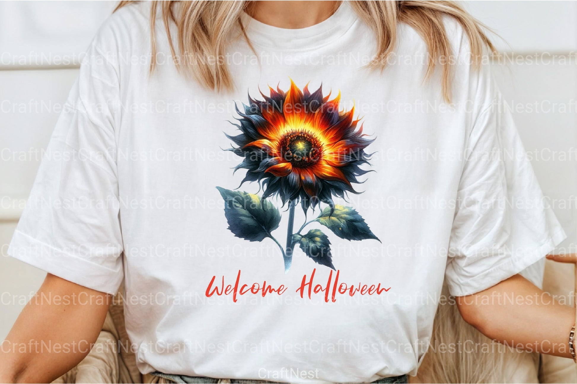 Welcome Halloween Sunflower Clipart Bundle - CraftNest - Digital Crafting and Art