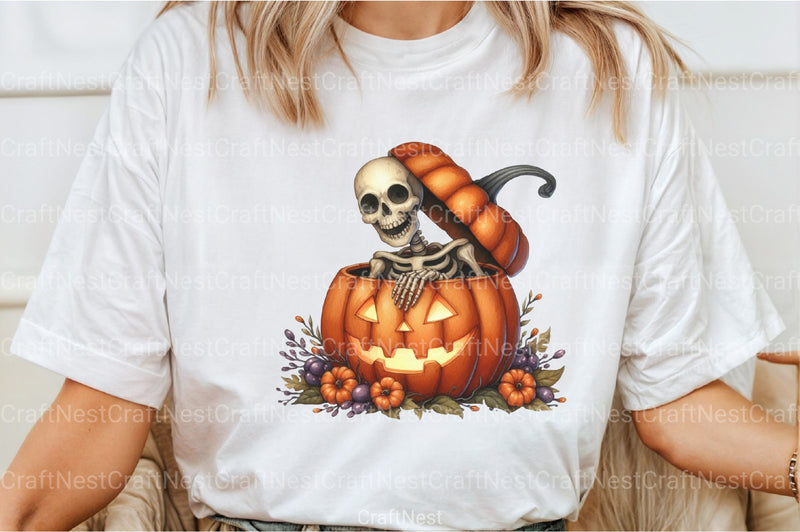 Funny Skeleton Peeking Clipart Bundle 14 - CraftNest - Digital Crafting and Art